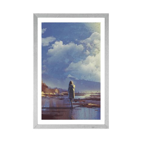 PLAKAT Z PASSE-PARTOUT KOBIETA W ŚWIECIE FANTAZJI - LUDZIE - PLAKATY