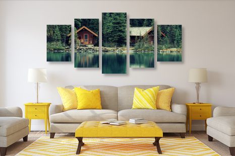 5-TEILIGES WANDBILD YOHO PARK IN KANADA - BILDER VON NATUR UND LANDSCHAFT - BILDER