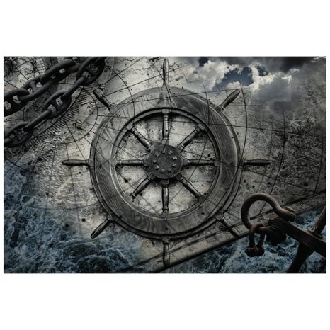 TAPETA NÁMOŘNICKÉ KORMIDLO - VINTAGE A RETRO TAPETY - TAPETY