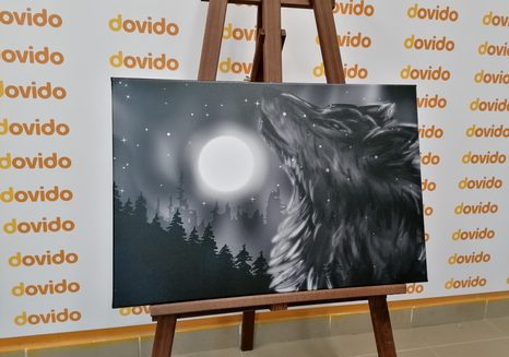 OBRAZ VLČÍ MĚSÍC V ČERNOBÍLÉM PROVEDENÍ - ČERNOBÍLÉ OBRAZY - OBRAZY