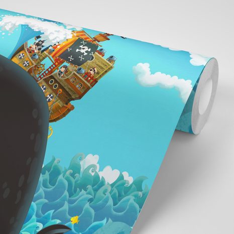 SAMOLEPIACA TAPETA PIRÁTSKA LOĎ NA VEĽRYBE - TAPETY - 🔥 TOTÁLNY VÝPREDAJ