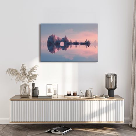 WANDBILD NATUR IN GITARRENKLÄNGEN - MUSIKBILDER - BILDER
