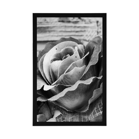 POSTER ELEGANTE VINTAGE-ROSE IN SCHWARZ-WEISS - SCHWARZ-WEISS - POSTER