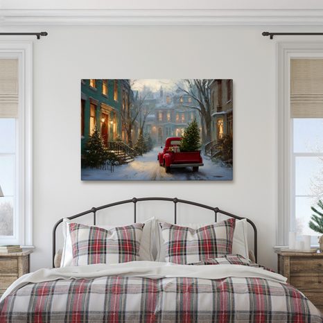 VIANOČNÝ OBRAZ AUTO SPLNENÝCH PRIANÍ - OBRAZY - 🔥 TOTÁLNY VÝPREDAJ