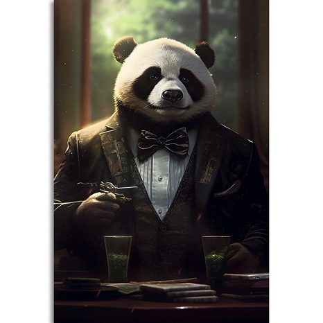 WANDBILD TIERISCHER GANGSTER PANDA - WANDBILDER TIERISCHE GANGSTER - BILDER