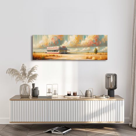 SLIKA BISTRO OB CESTI - VINTAGE IN RETRO SLIKE - SLIKE