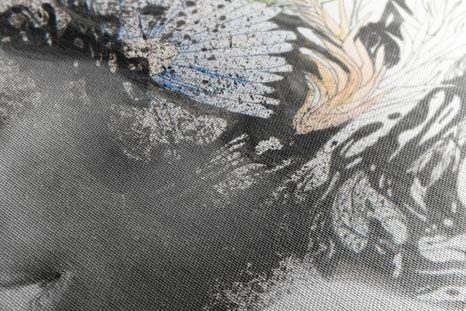 OBRAZ ŽENA S MALOVANÝMI KVĚTINAMI - OBRAZY ŽENY - OBRAZY