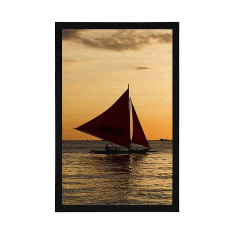AFFICHE – MAGNIFIQUE COUCHER DE SOLEIL SUR LA MER - NATURE - AFFICHES