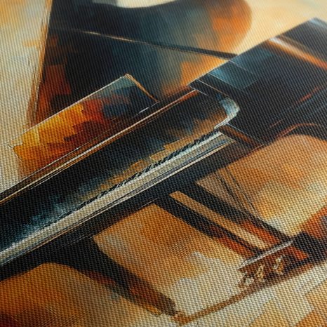 WANDBILD KLAVIER IM GLANZ DER KUNST - WANDBILD IMITATION VON ÖLGEMÄLDE - BILDER