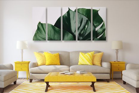 5-RÉSZES KÉP KÖNNYEZŐPÁLMA LEVELE - CSENDÉLET KÉPEKEN - KÉPEK