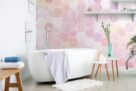 SELBSTKLEBENDE TAPETE ROSA HEXAGON-MUSTER - SELBSTKLEBENDE TAPETEN - TAPETEN