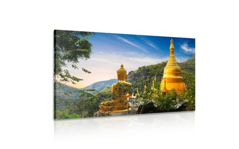 КАРТИНА НА ПЛАТНО – ПОГЛЕД КЪМ ЗЛАТНИЯ БУДА - ФЪН ШУЙ КАРТИНИ - КАРТИНИ