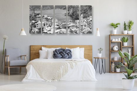 TABLOU 5-PIESE COASTA ITALIEI ÎN ALB-NEGRU - TABLOURI ALB-NEGRU - TABLOURI