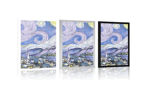 PLAKÁT REPRODUKCE HVĚZDNÁ NOC - VINCENT VAN GOGH - ABSTRAKTNÍ A VZOROVANÉ - PLAKÁTY