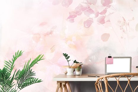 TAPETE BLÄTTER IN PASTELLTÖNEN - TAPETEN MIT NATURMOTIVEN - TAPETEN