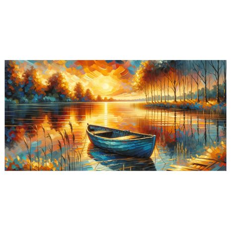 OBRAZ SLUNEČNÍ ZÁŘE NA VODĚ - OBRAZY JEZERA - OBRAZY