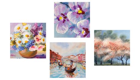 SET TABLOURI VENEȚIA ȘI FRUMUSEȚEA NATURII - COMPOZIȚIE DE TABLOURI - TABLOURI