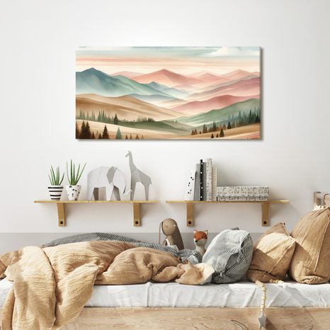 WANDBILD RUHIGE PASTELLLANDSCHAFT - BILDER VON BERGEN - BILDER