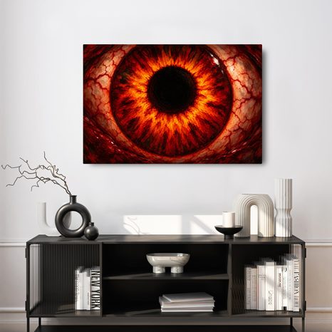 QUADRO SU TELA – OCCHIO DI FUOCO ROSSO - QUADRI HALLOWEEN E HORROR - STAMPE E QUADRI