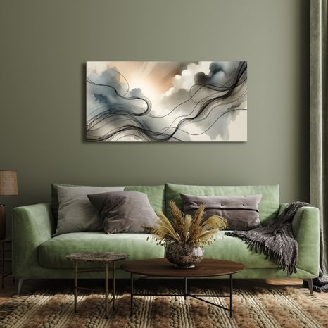 WANDBILD TANZ VON STRAHLEN UND SCHATTEN - WANDBILDER ABSTRAKTE FORMEN - BILDER