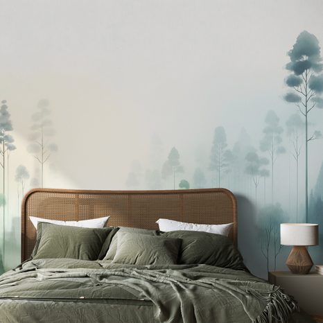 FOTOTAPETA MLŽNÝ LES V PASTELOVÝCH TÓNECH - TAPETY LES - TAPETY