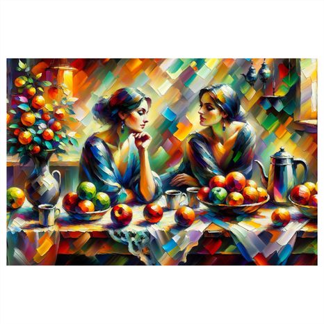 OBRAZ DÁMY U STOLU S OVOCEM - OBRAZY ŽENY - OBRAZY