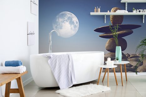 SELBSTKLEBENDE TAPETE STEINE IM MONDLICHT - SELBSTKLEBENDE TAPETEN - TAPETEN