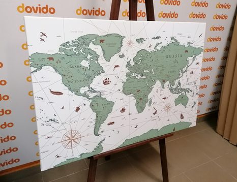 QUADRO IN SUGHERO – MAPPA IN VERSIONE VERDE - QUADRI SU SUGHERO - STAMPE E QUADRI