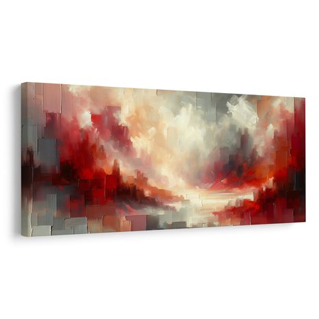 OBRAZ PLAMENY V RUDÉ MLZE - OBRAZY ABSTRAKTNÍ TVARY - OBRAZY