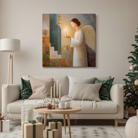 VÁNOČNÍ OBRAZ KOUZLELNÉ ANDĚLSKÉ SVĚTLO - VÁNOČNÍ A ZIMNÍ OBRAZY - OBRAZY