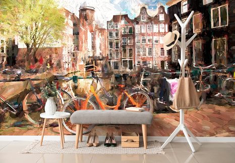 SAMOLEPÍCÍ TAPETA KRESLENÝ AMSTERDAM - SAMOLEPÍCÍ TAPETY - TAPETY