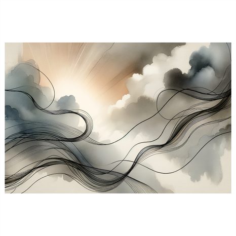 WANDBILD LICHT- UND NEBELSTRÖMUNG - WANDBILDER ABSTRAKTE FORMEN - BILDER