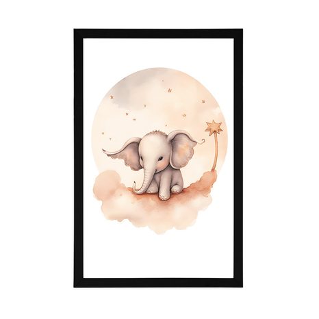 PLAKÁT ZASNĚNÝ SLONÍK - ZASNĚNÁ ZVÍŘÁTKA - PLAKÁTY