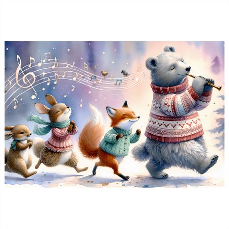 OBRAZ ZVÍŘÁTKA POCHODUJÍCÍ V HUDEBNÍM RYTMU - DĚTSKÉ OBRAZY ZVÍŘÁTKA - OBRAZY