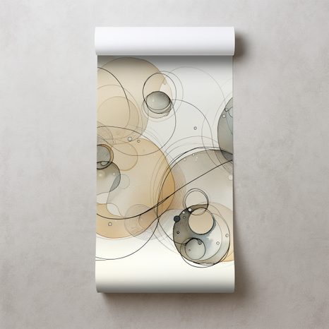 TAPETE ABSTRAKTE AQUARELLKREISE - ABSTRAKTE TAPETEN - TAPETEN