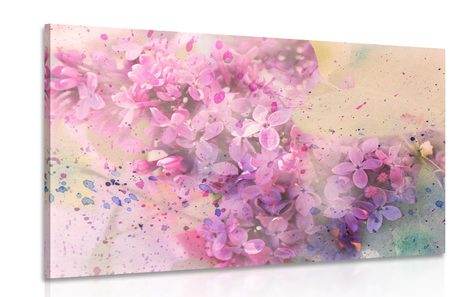 QUADRO RAMOSCELLO CON FIORI ROSA - QUADRI DI FIORI - QUADRI