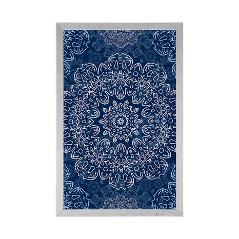 PLAKÁT MODRÁ MANDALA S ABSTRAKTNÍM VZOREM - FENG SHUI - PLAKÁTY