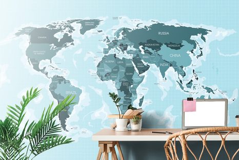 SAMOLEPÍCÍ TAPETA MAPA S MODRÝM NÁDECHEM - SAMOLEPÍCÍ TAPETY - TAPETY