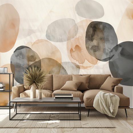 FOTOTAPETA ABSTRAKTNI AKVARELNI OVALI - ABSTRAKTNE TAPETE - TAPETE