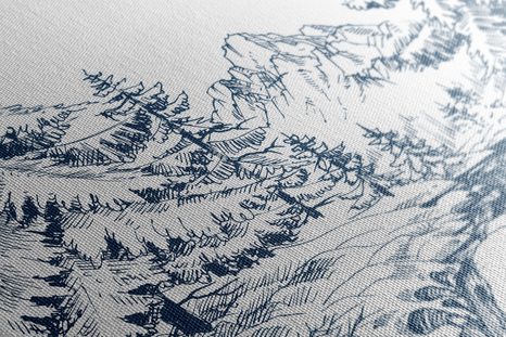 OBRAZ ZASNĚŽENÁ POHÁDKOVÁ KRAJINKA - OBRAZY LES - OBRAZY