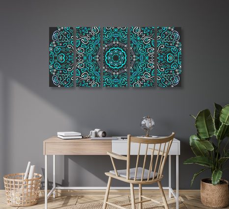 5-DÍLNÝ OBRAZ MANDALA LÁSKY - OBRAZY FENG SHUI - OBRAZY