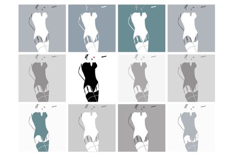 SAMOLEPÍCÍ TAPETA POP ART PŮVAB ŽENY V ŠEDÉM - SAMOLEPÍCÍ TAPETY - TAPETY