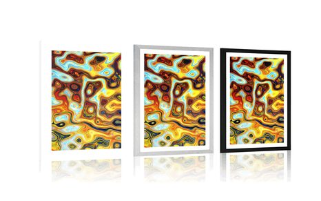 PLAKAT S PASPARTUOM ŠARENA APSTRAKCIJA - APSTRAKTNI I S UZORKOM - PLAKATI