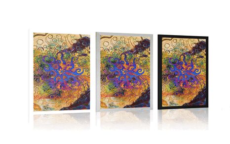 PLAKÁT STROM S ORIENTÁLNÍM POZADÍM - FENG SHUI - PLAKÁTY