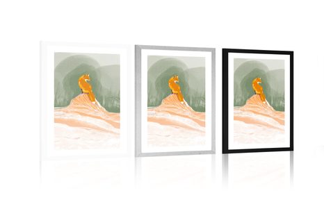 POSTER MIT PASSEPARTOUT SCHLAUER FUCHS - MOTIVE AUS UNSERER WERKSTATT - POSTER