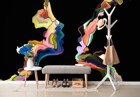 SAMOLEPÍCÍ TAPETA ABSTRAKTNÍ TVÁŘE LIDSKÝCH BYTOSTÍ - SAMOLEPÍCÍ TAPETY - TAPETY