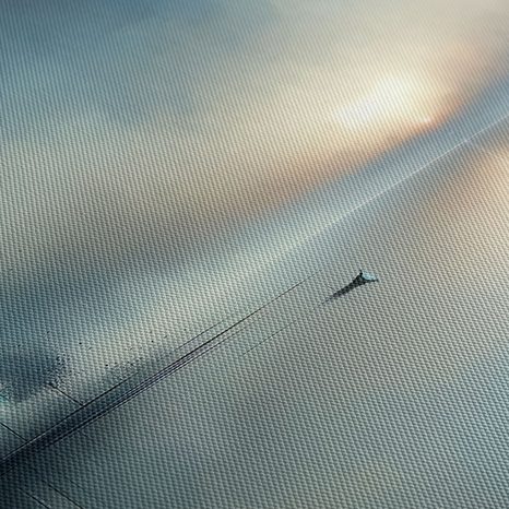 WANDBILD EINSAMES BOOT IM NEBEL - BILDER SEEN - BILDER