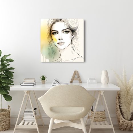 WANDBILD FEINE LINIEN UND FARBEN - WANDBILDER FRAUEN - BILDER