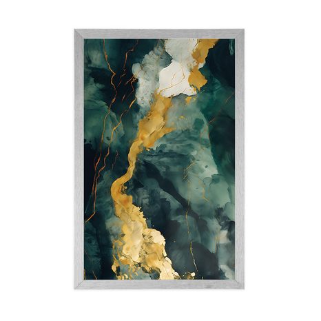 PLAKÁT ZELENÝ MRAMOR - MRAMOROVÁ ABSTRAKCE - PLAKÁTY