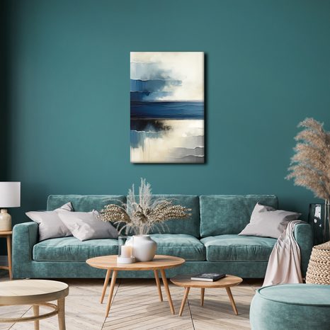 WANDBILD HARMONIE DER FARBEN ZWISCHEN HIMMEL UND WASSER - WANDBILDER ABSTRAKTE FORMEN - BILDER